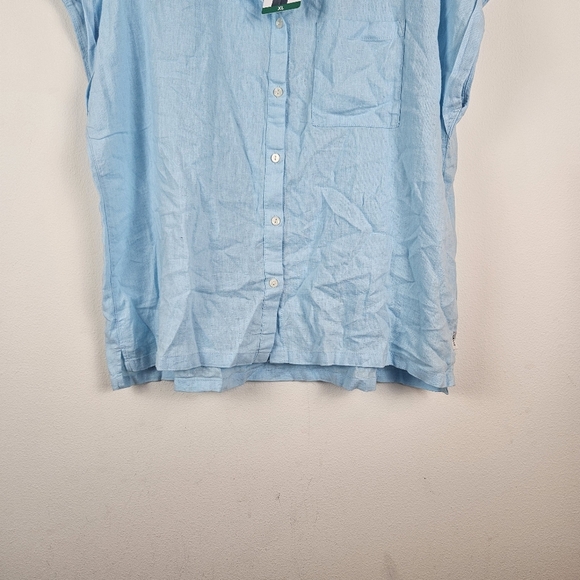 Orvis Women's Button-Up Short Sleeves Chest Pocket Blouse Linen Blend NWT - Picture 4 of 9
